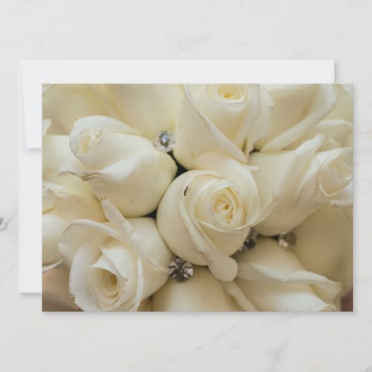 Verbluffende White Rose Wedding Bouquet Kaart (Voorkant)
