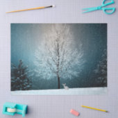Verbluffende winterboom - compleet met konijn! tissuepapier (Craft)