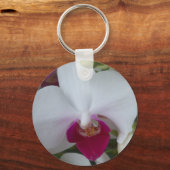 Verbluffende witte en paarse orchideeën op een sle sleutelhanger (Voorkant)