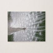 Verbluffende witte peacock (Peafowl) volledige plu Legpuzzel (Horizontaal)