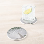 Verbluffende witte peacock (Peafowl) volledige plu Zandsteen Onderzetter (Zijkant)