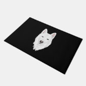 Verbluffende witte Siberiër Husky - zoete witte sn Deurmat (Schuin)