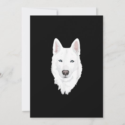 Verbluffende witte Siberiër Husky - zoete witte sn Feestdagenkaart (Voorkant)
