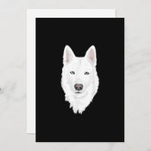 Verbluffende witte Siberiër Husky - zoete witte sn Feestdagenkaart (Voorkant / Achterkant)