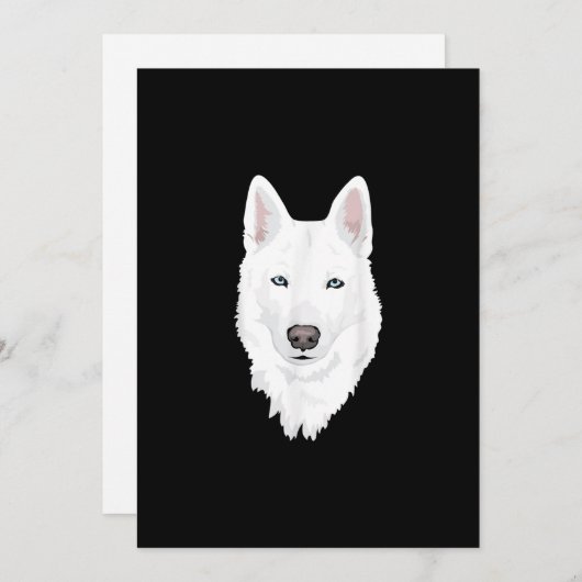 Verbluffende witte Siberiër Husky - zoete witte sn Feestdagenkaart (Voorkant / Achterkant)