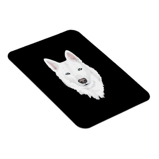 Verbluffende witte Siberiër Husky - zoete witte sn Magneet (Rechterzijde)