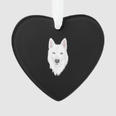 Verbluffende witte Siberiër Husky - zoete witte sn Ornament (voorkant)