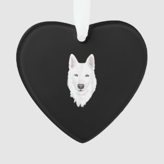 Verbluffende witte Siberiër Husky - zoete witte sn Ornament