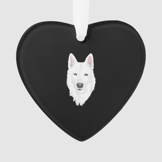 Verbluffende witte Siberiër Husky - zoete witte sn Ornament (voorkant)