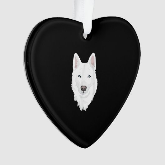 Verbluffende witte Siberiër Husky - zoete witte sn Ornament (voorkant)