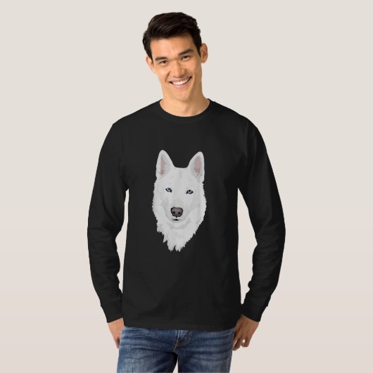 Verbluffende witte Siberiër Husky - zoete witte sn T-shirt (Voorkant volledig)