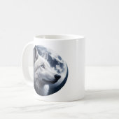 Verbluffende wolf en maan koffiemok (Voorkant links)