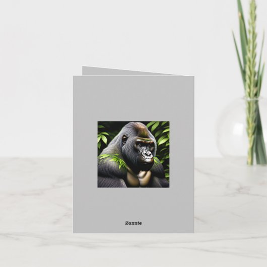 Verbluffende zilver Back Gorilla - Oerwoud King Bedankkaart (Achterkant)