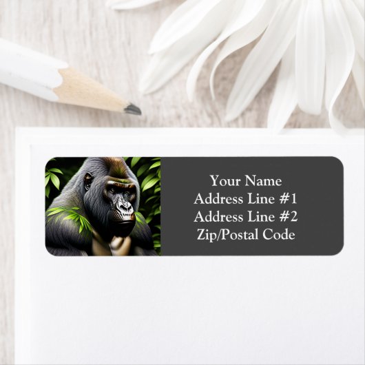 Verbluffende zilver Back Gorilla - Oerwoud King Etiket (Insitu)