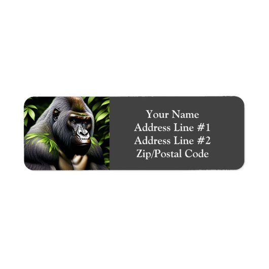 Verbluffende zilver Back Gorilla - Oerwoud King Etiket (Voorkant)