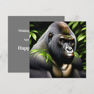 Verbluffende zilver Back Gorilla - Oerwoud King Kaart