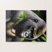 Verbluffende zilver Back Gorilla - Oerwoud King Legpuzzel (Horizontaal)