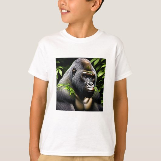 Verbluffende zilver Back Gorilla - Oerwoud King T-shirt (Voorkant)