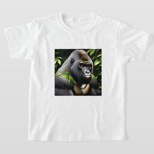 Verbluffende zilver Back Gorilla - Oerwoud King T-shirt (Laagn)