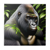 Verbluffende zilver Back Gorilla - Oerwoud King Tegeltje (Voorkant)