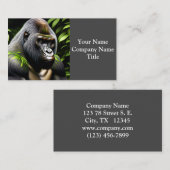 Verbluffende zilver Back Gorilla - Oerwoud King Visitekaartje (Voorkant / Achterkant)