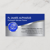 Verbluffende zilverblauwe Ichthus Christelijk Visitekaartje (Voorkant)