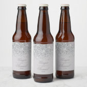 Verbluffende zilveren glitter bier etiket (Flessen)