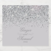 Verbluffende zilveren glitter bier etiket (Enkel label)