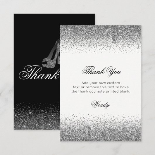 Verbluffende zilveren helften, bedankt kaarten (Voorkant / Achterkant)