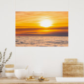 Verbluffende zonsondergang boven de wolken poster (Keuken)