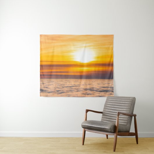 Verbluffende zonsondergang boven de wolken wandkleed (In Situ (horizontaal))