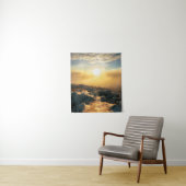 Verbluffende zonsondergang boven wolken en met zon wandkleed (In situ)