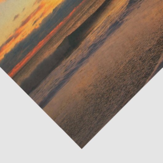 Verbluffende zonsondergang op het strand tissuepapier (Detail)