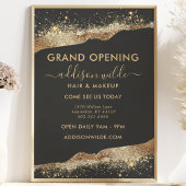 Verbluffende zwart en goud glitter script bedrijf flyer