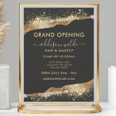 Verbluffende zwart en goud glitter script bedrijf flyer