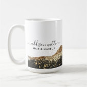Verbluffende zwart en goud glitter script bedrijf koffiemok (Links)