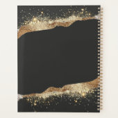 Verbluffende zwart en goud glitter script bedrijf planner (Achterkant)