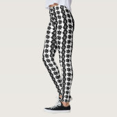 Verbluffende zwart-wit Abstracte Stippen achtergro Leggings (Links)