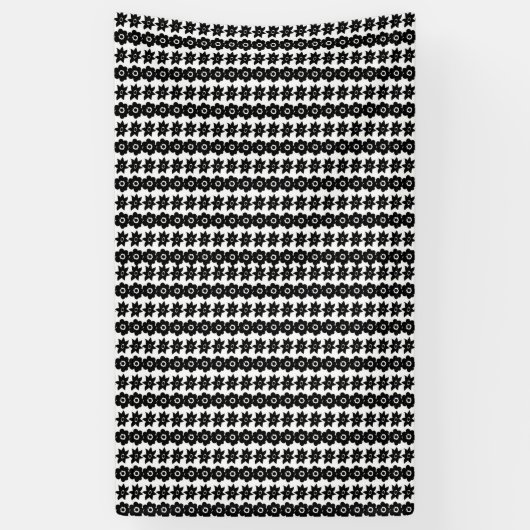 Verbluffende zwart-wit Abstracte Stippen achtergro Spandoek (Verticaal)