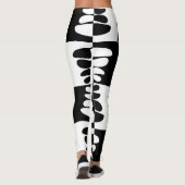 Verbluffende zwart-witte steentjes patroon leggings (Achterkant)