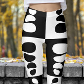 Verbluffende zwart-witte steentjes patroon leggings
