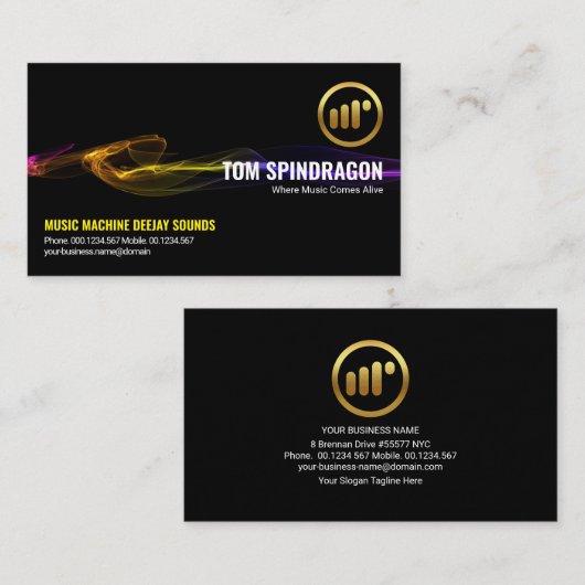Verbluffende zwarte bliksem Deejay DJ Visitekaartje (Voorkant / Achterkant)