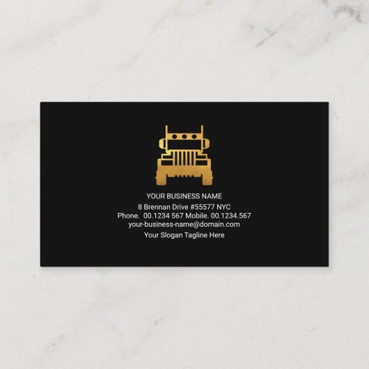 Verbluffende zwarte bliksemwagen-driver visitekaartje (Achterkant)