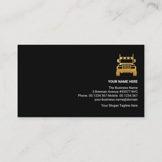 Verbluffende zwarte bliksemwagen-driver visitekaartje (Achterkant)