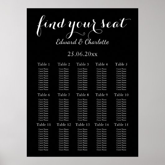 Verbluffende zwarte bruiloft poster (Voorkant)