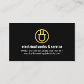 Verbluffende zwarte elektrische golf visitekaartje (Achterkant)