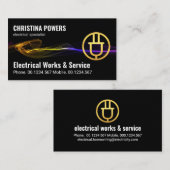 Verbluffende zwarte elektrische golf visitekaartje (Voorkant / Achterkant)