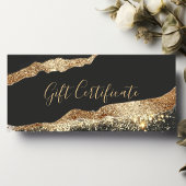 Verbluffende zwarte en gouden glitter cadeaubon