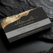 Verbluffende zwarte en gouden Glitter Script QR-co Afsprakenkaartje