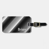 Verbluffende zwarte en witte diagonale strepen bagagelabel (Voorkant horizontaal)